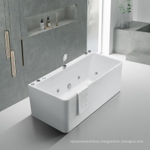 Freestanding Massage Bathtub with Waterfall, Overflow, Mixer and Drainer